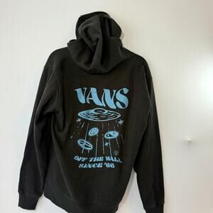Vans Hoodie Men's Black Pullover Sweatshirt UFO  “Off the Wall Since 66” Size M